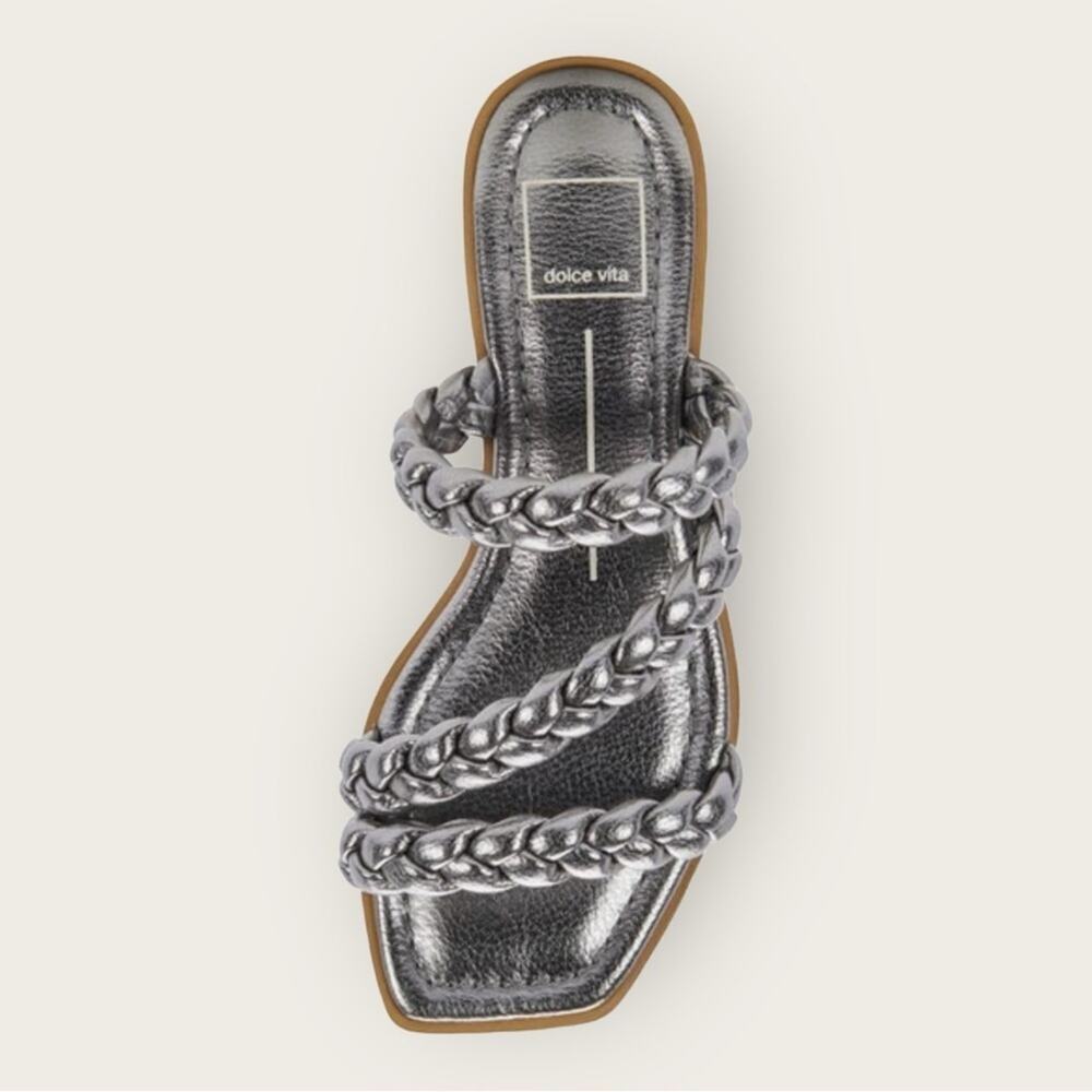 GUCWOB | Dolce Vita | Iman Slide Sandal | Graphite Metallic Stella | 6 US